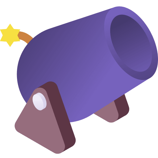 Cannon weapon circus entertainment icon Cannon weapon circus entertainment icon