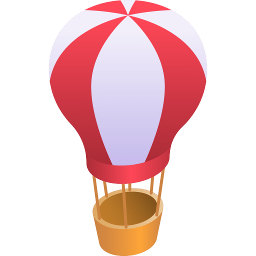 Hot air balloon isometric trip fly icon Hot air balloon isometric trip fly icon