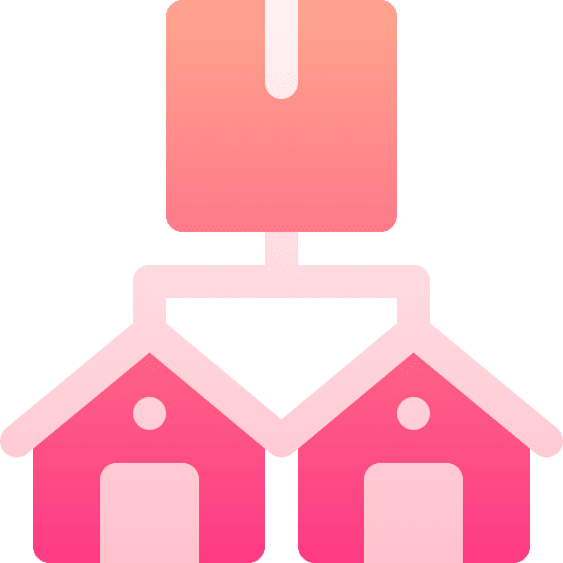 Home delivery network shipping and delivery house icon