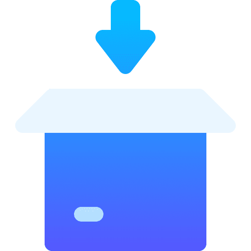 Open box package down arrow load icon Open box package down arrow load icon