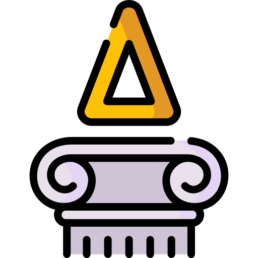 Delta typography column education icon