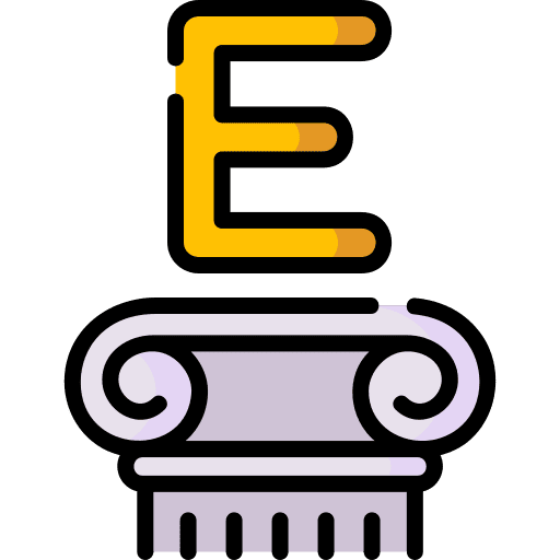 Epsilon typography letter alphabet icon