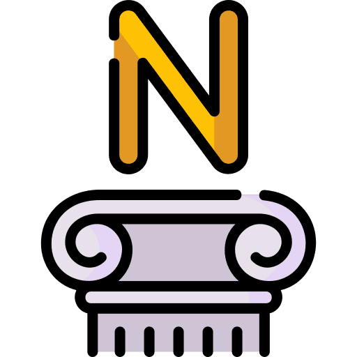 Nu column shapes and symbols education icon Nu column shapes and symbols education icon