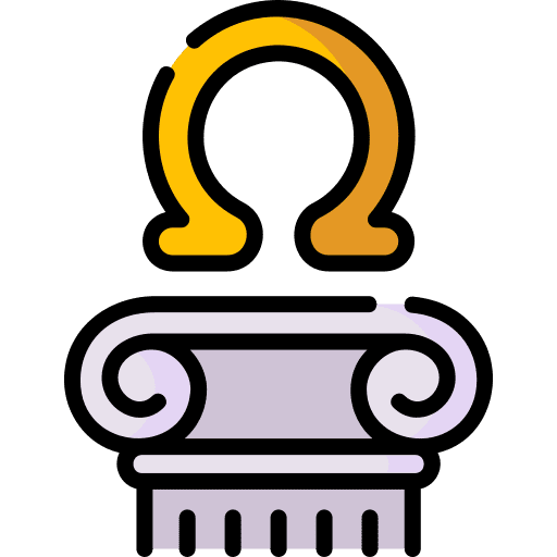 Omega education symbol column icon Omega education symbol column icon