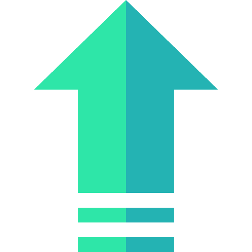Growth pointing ascending growth icon
