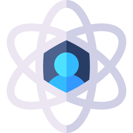 Atom physics atomic education icon