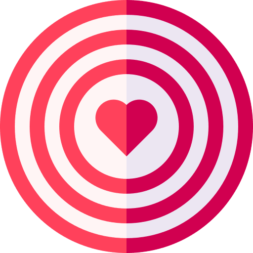 Goal cupid heart focus icon