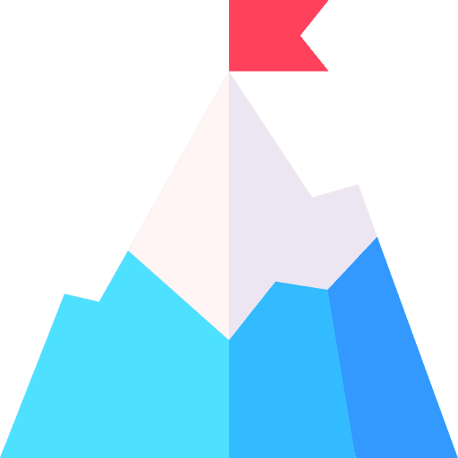 Mountain target flag snow icon