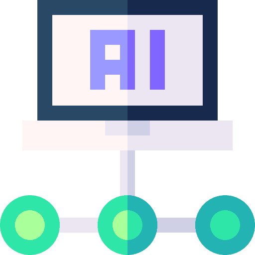Artificial intelligence laptop computer electronics icon