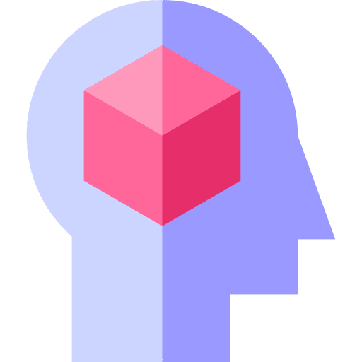 Artificial intelligence mindset 3d cube icon Artificial intelligence mindset 3d cube icon
