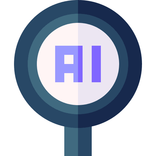 Artificial intelligence search magnifying glass artificial intelligence icon Artificial intelligence search magnifying glass artificial intelligence icon