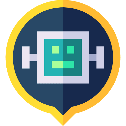 Artificial intelligence bot communication future icon Artificial intelligence bot communication future icon