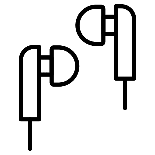 Earphones sound device wired icon