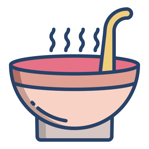 Soup time and date breakfast hot soup icon