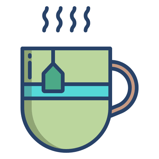 Tea coffee cup tea time and date icon