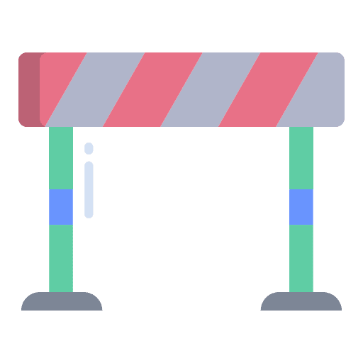 Barrier prohibited accident signaling icon