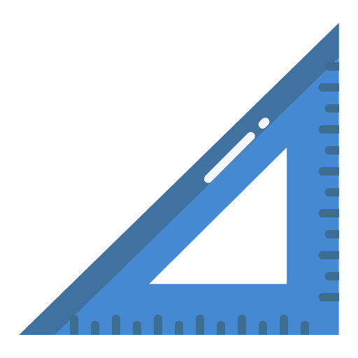 Set square ruler education triangular icon
