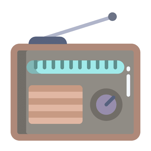 Radio technology music and multimedia radio antenna icon