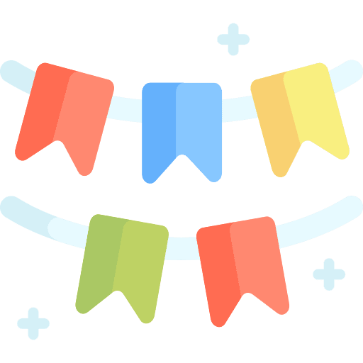 Garlands fun ornaments celebration icon Garlands fun ornaments celebration icon