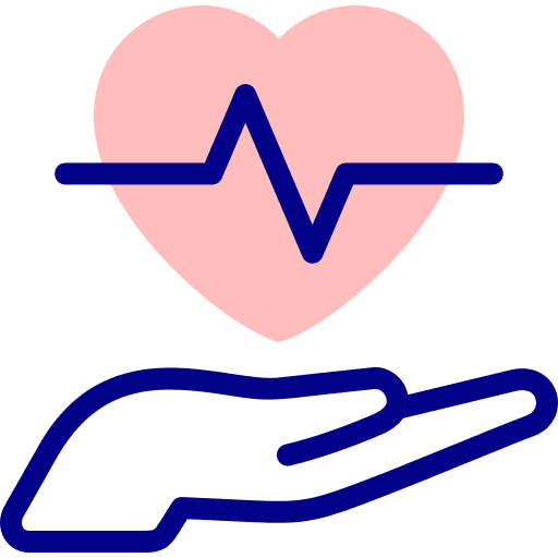 Heart rate heartbeat cardiology care icon