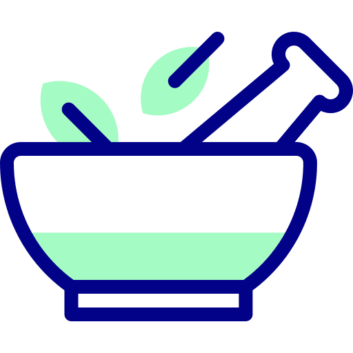 Mortar pharmacy herbal treatment healthcare and medical icon