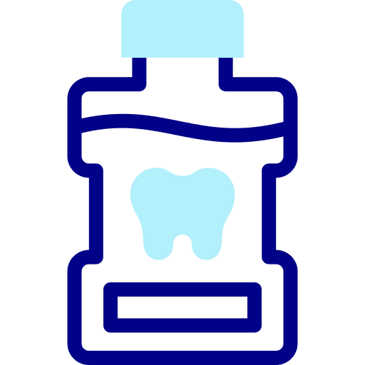 Mouthwash tooth bottle dental care icon