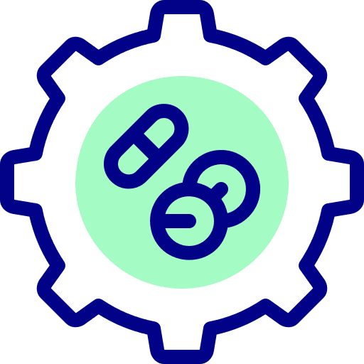 Development medication gear development icon Development medication gear development icon