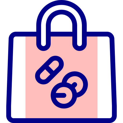 Shopping bag tablet healthcare and medical drug icon Shopping bag tablet healthcare and medical drug icon