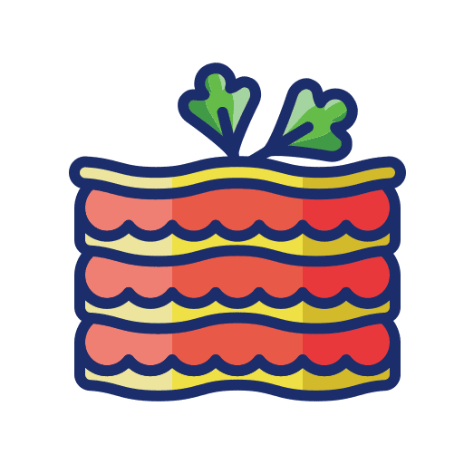Lasagna mediterranean pasta italian food icon