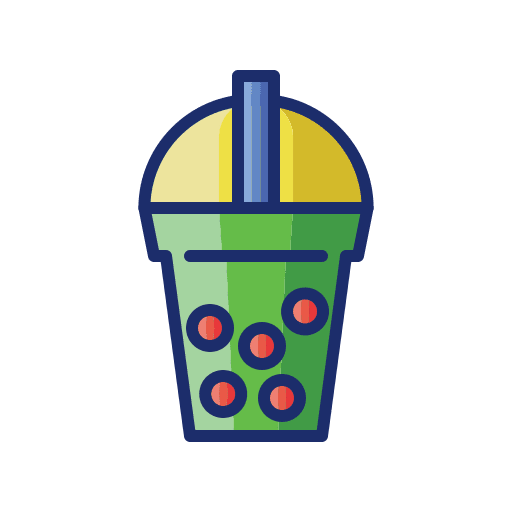 Boba straw plastic cup drink icon
