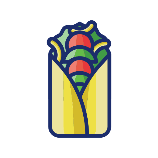 Burrito mexican food tortilla food and restaurant icon