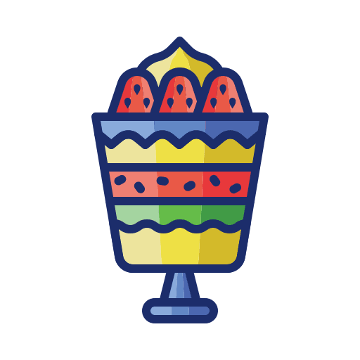 Parfait sundae sweet ice cream cup icon
