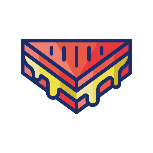 Cheese snack food and restaurant fast food icon