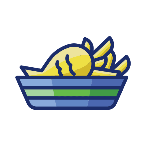 Fish and chips fish and chips hot food meal icon