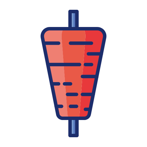 Kebab roll cooking meat icon