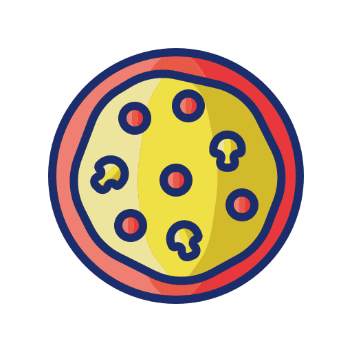 Pizza traditional dish food and restaurant icon