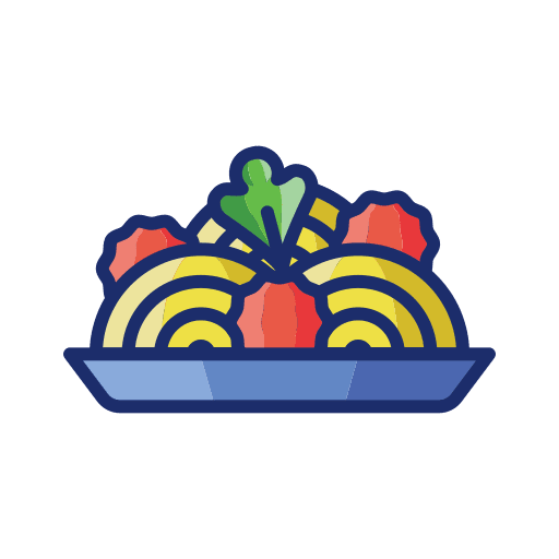 Spaghetti dish pasta food and restaurant icon