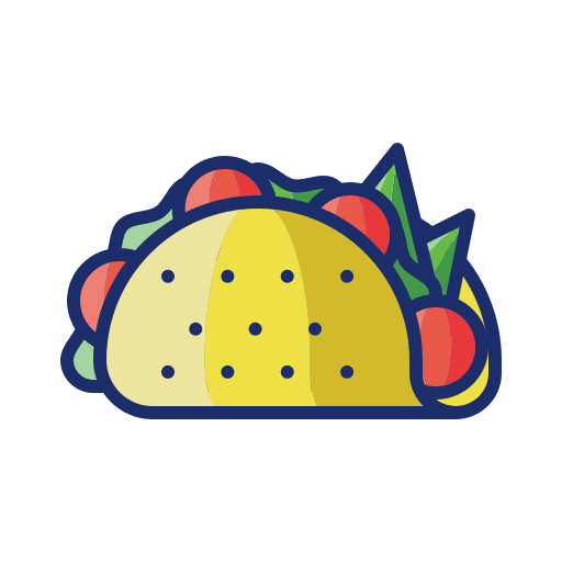 Taco tomato traditional mexican food icon