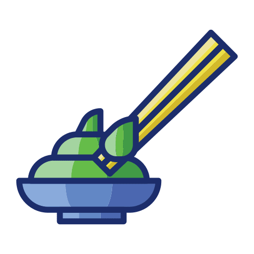 Wasabi chopsticks spicy food and restaurant icon