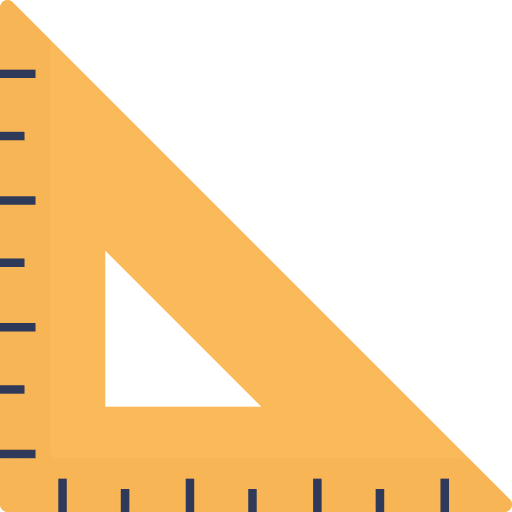 Geometry education ruler set square icon
