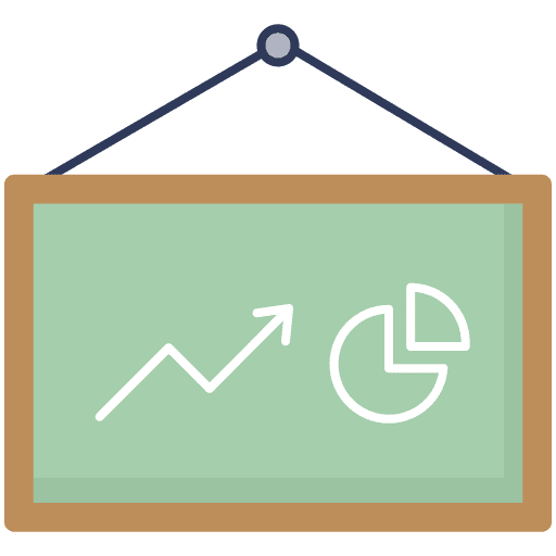 Blackboard business and finance line chart stats icon Blackboard business and finance line chart stats icon