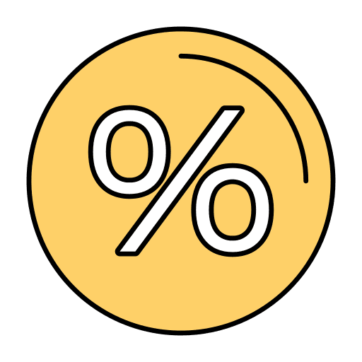Percentage discount coupon circle icon