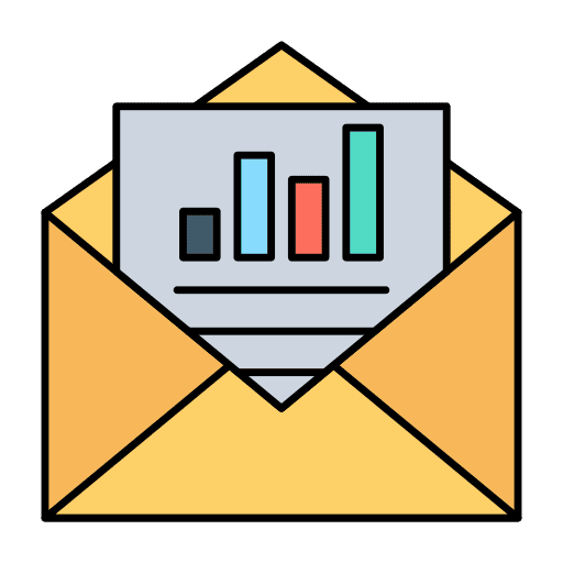 Email chart report business and finance icon Email chart report business and finance icon