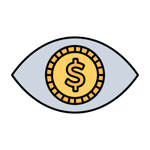 Eye coin dollar eye icon Eye coin dollar eye icon