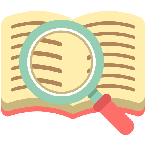 Case study magnifying glass assess loupe icon