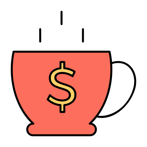 Tea cup tea cup business and finance dollar icon Tea cup tea cup business and finance dollar icon