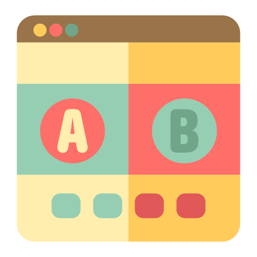 Ab testing digital marketing comparative monitor icon