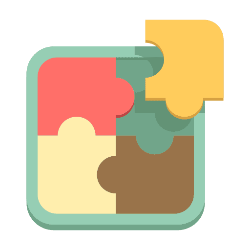Puzzle shapes relevant piece icon