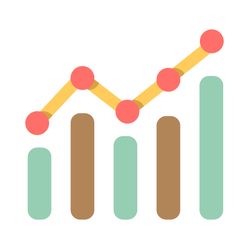 Seo stats analytics bar chart icon
