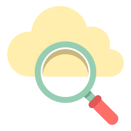 Cloud computing cloud computing loupe magnifier icon